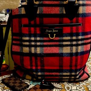Draper James wool plaid tote